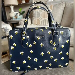 Kate Spade Laurel Way Reese Satchel in Nightcap Multi Daisy Saffiano Leather